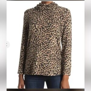 🎀 5/$20 🎀 Bobeau Top Cowl Neck Built In Face Cover Black Tan Taupe Anima…